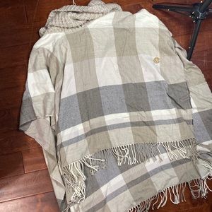 Turtleneck poncho sweater